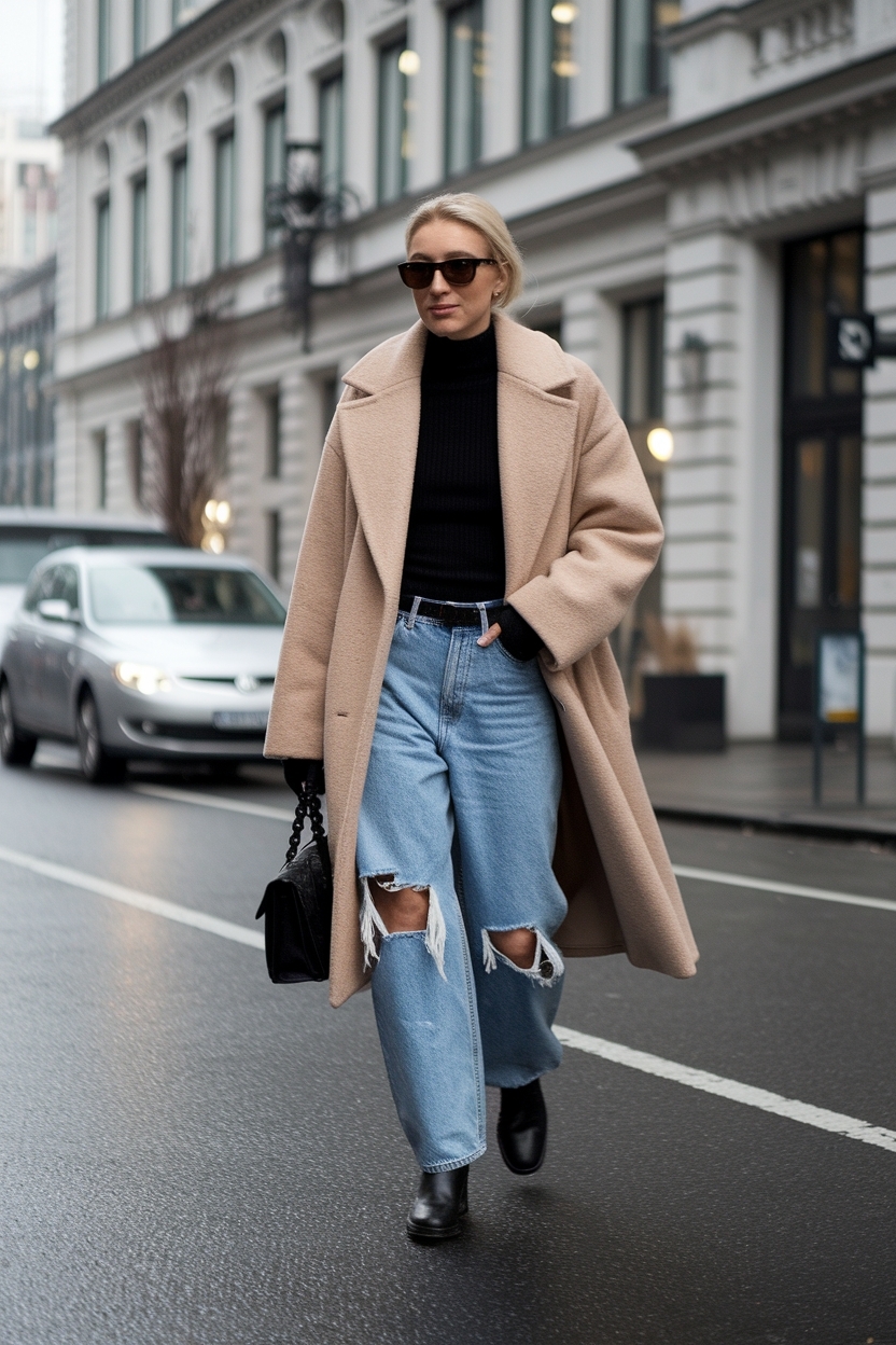 Baggy Ripped Jeans Outfit Winter: Effortless Vibes outfit idea