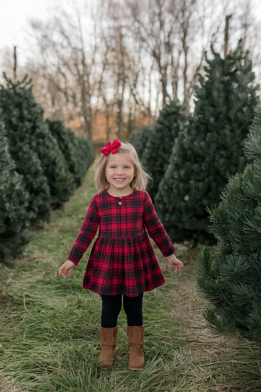 Christmas Tree Farm Photo Shoot Outfits to Shine Bright outfit idea