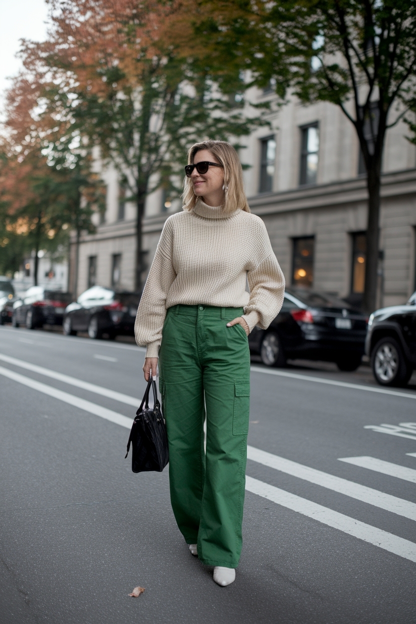 Green Cargo Pants Outfit Fall: Fresh Takes for Autumn outfit idea