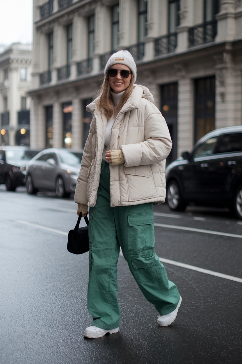 Green Cargo Pants Outfit Winter: Fresh and Stylish Choices outfit idea