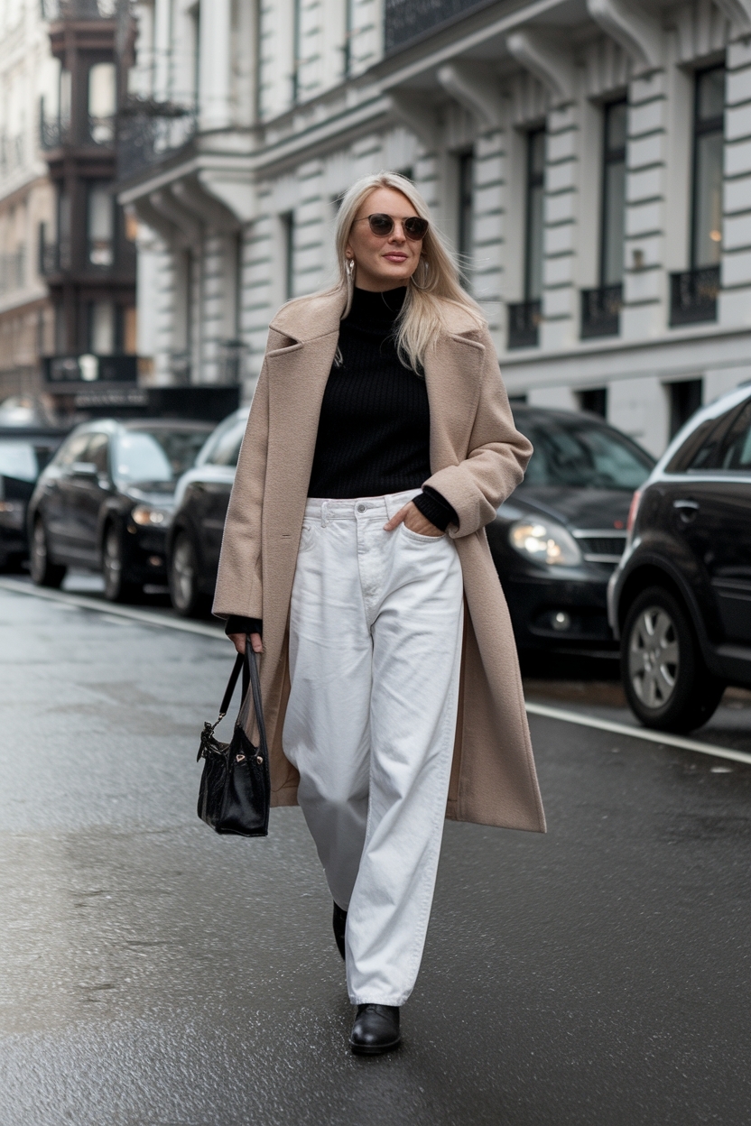 White Baggy Jeans Outfit Winter: Fresh and Fashionable outfit idea