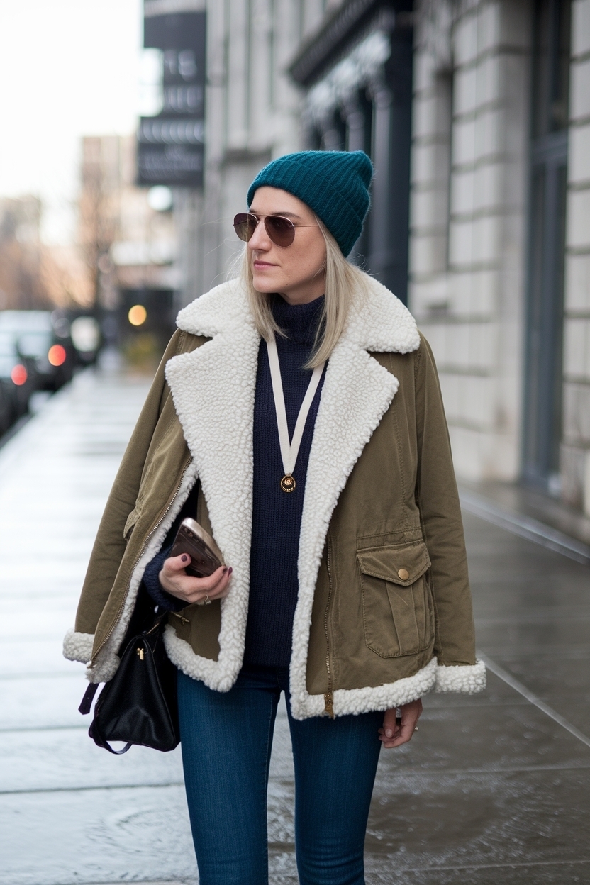 Aviator Jacket Outfit Winter Style: Elevate Your Look outfit idea