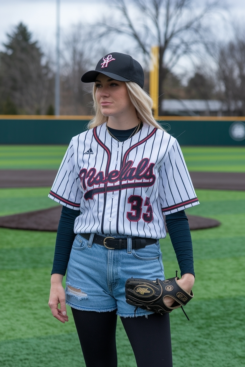 Baseball Jersey Outfit Women Winter: Layering Tips outfit idea