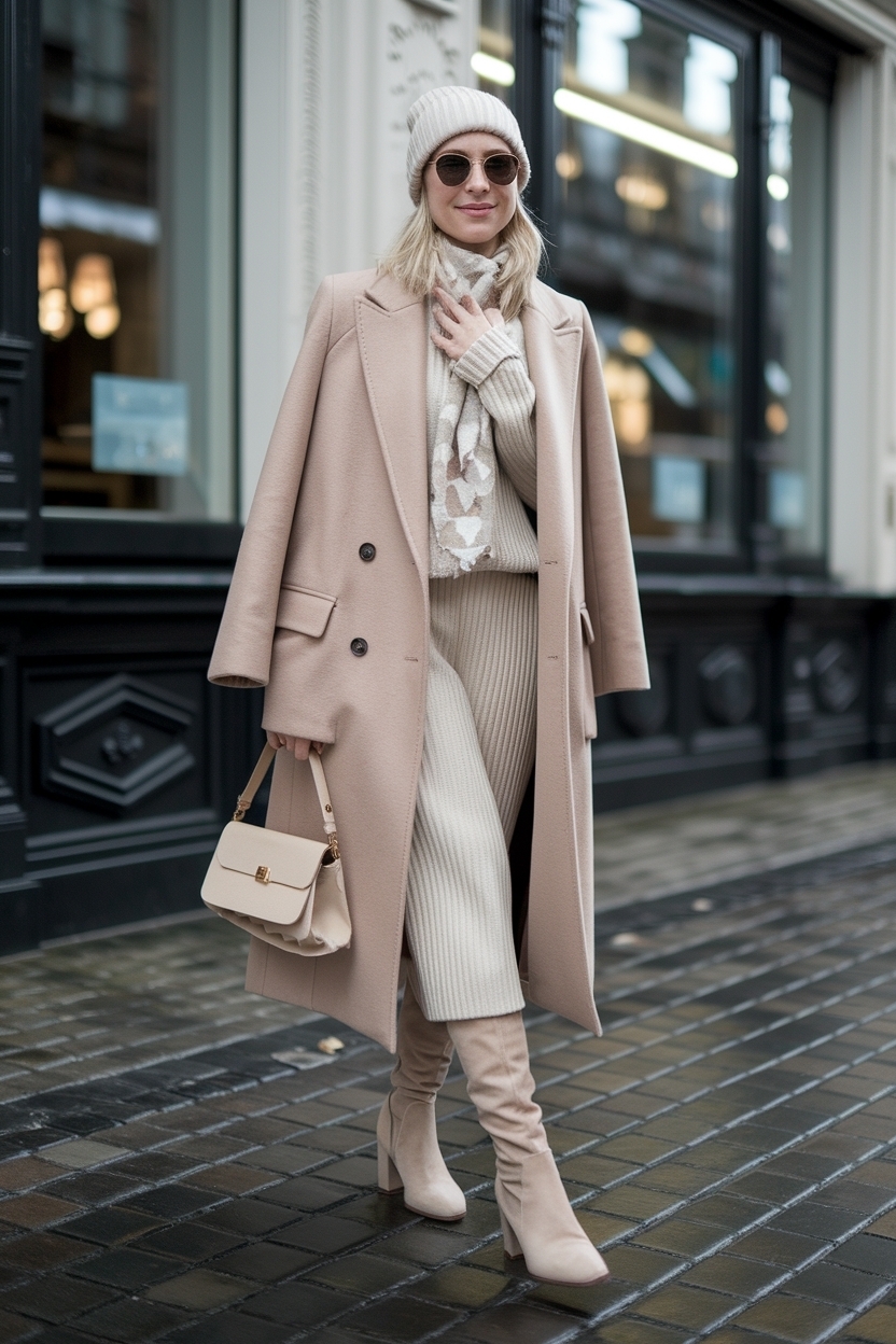 Chic Beige Boots Outfit Winter Style for Everyday Elegance outfit idea