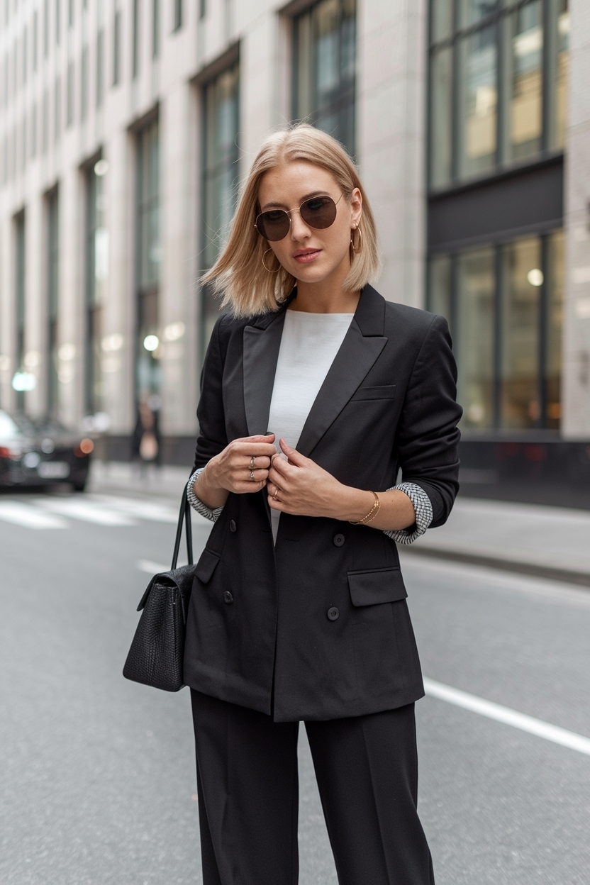 Sophisticated Black Blazer Outfits for Women Work outfit idea