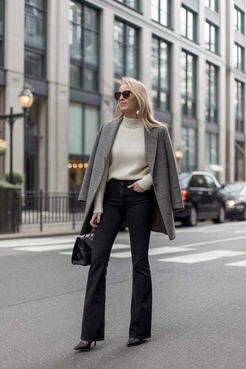 Casual Black Boot Cut Jeans Outfit Inspirations outfit idea