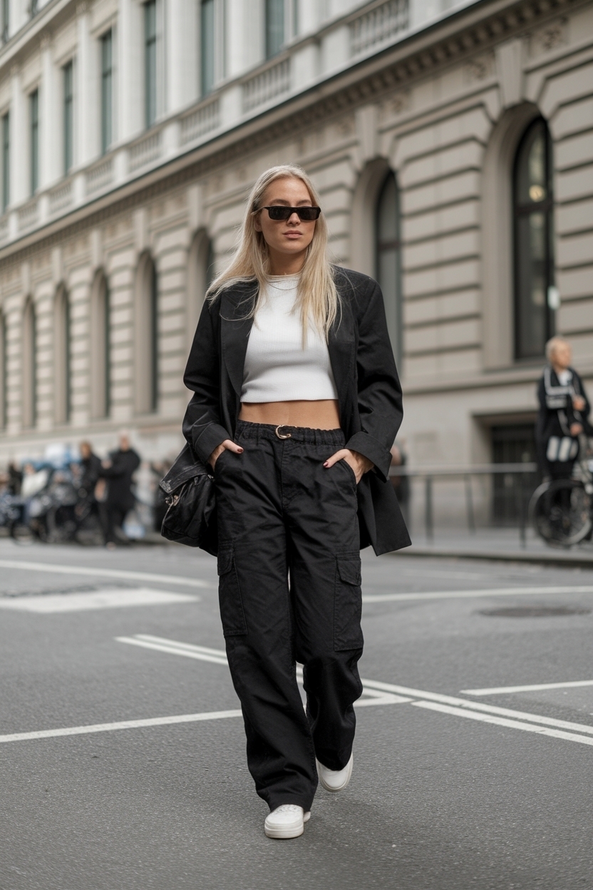 Black Cargo Pants Outfit Women Casual: Relaxed Yet Stylish outfit idea