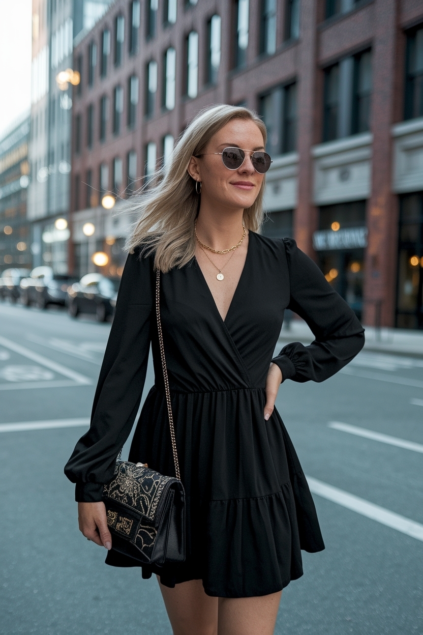 Chic Black Dress Date Night Outfit Inspirations outfit idea