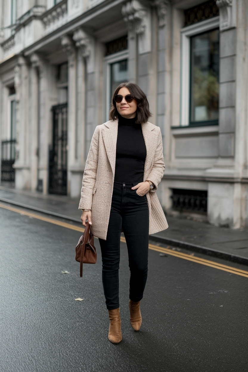 Black Jeans Brown Boots Outfit for Effortless Style outfit idea