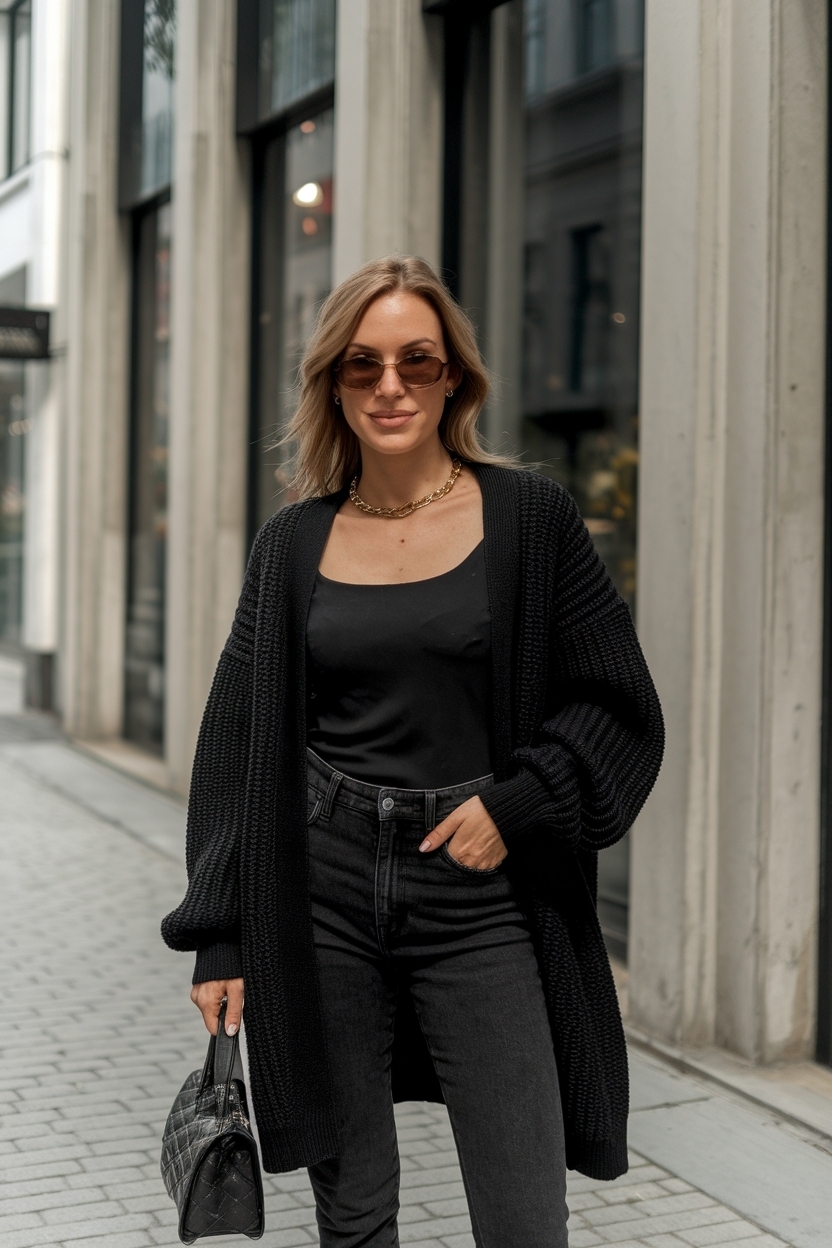 Black Jeans Outfit Women Cardigan: Perfect Layering Guide outfit idea