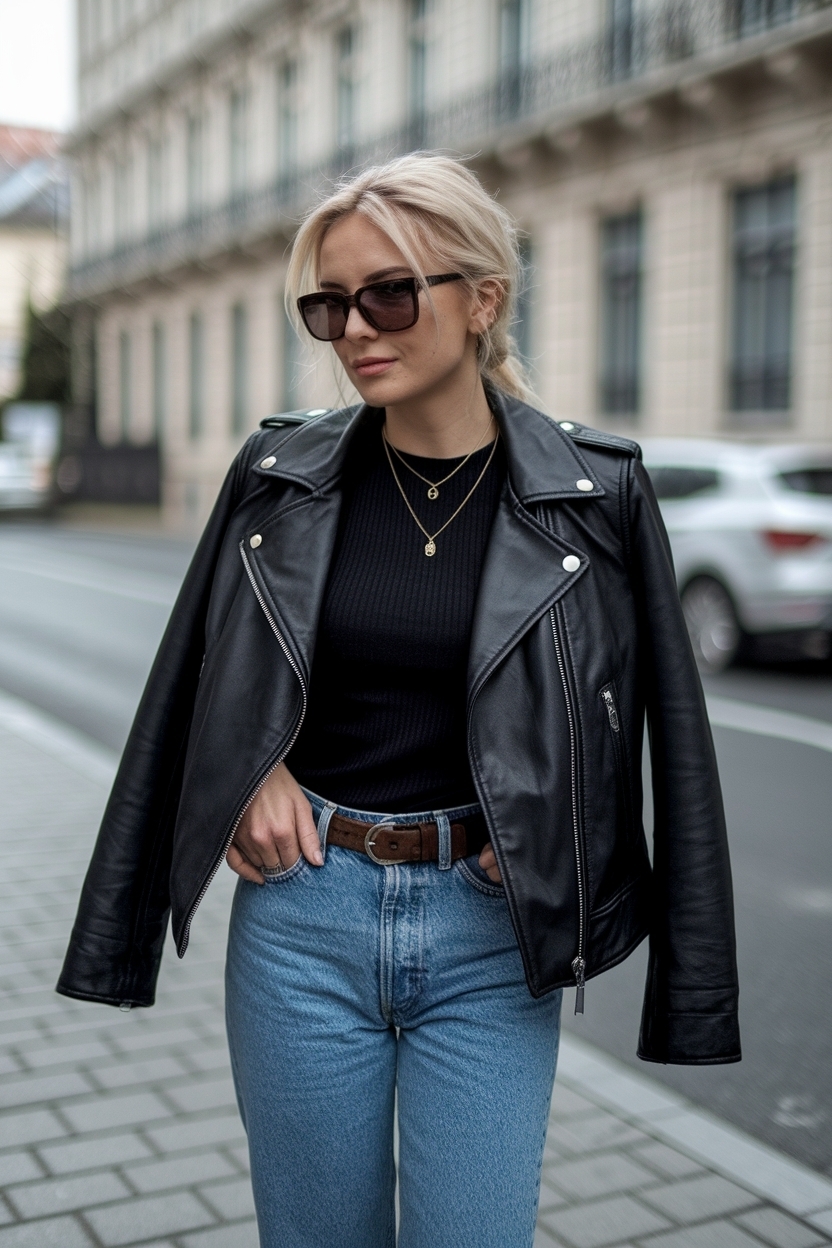 Black Leather Jacket Outfit Casual: Effortless Chic Ideas outfit idea