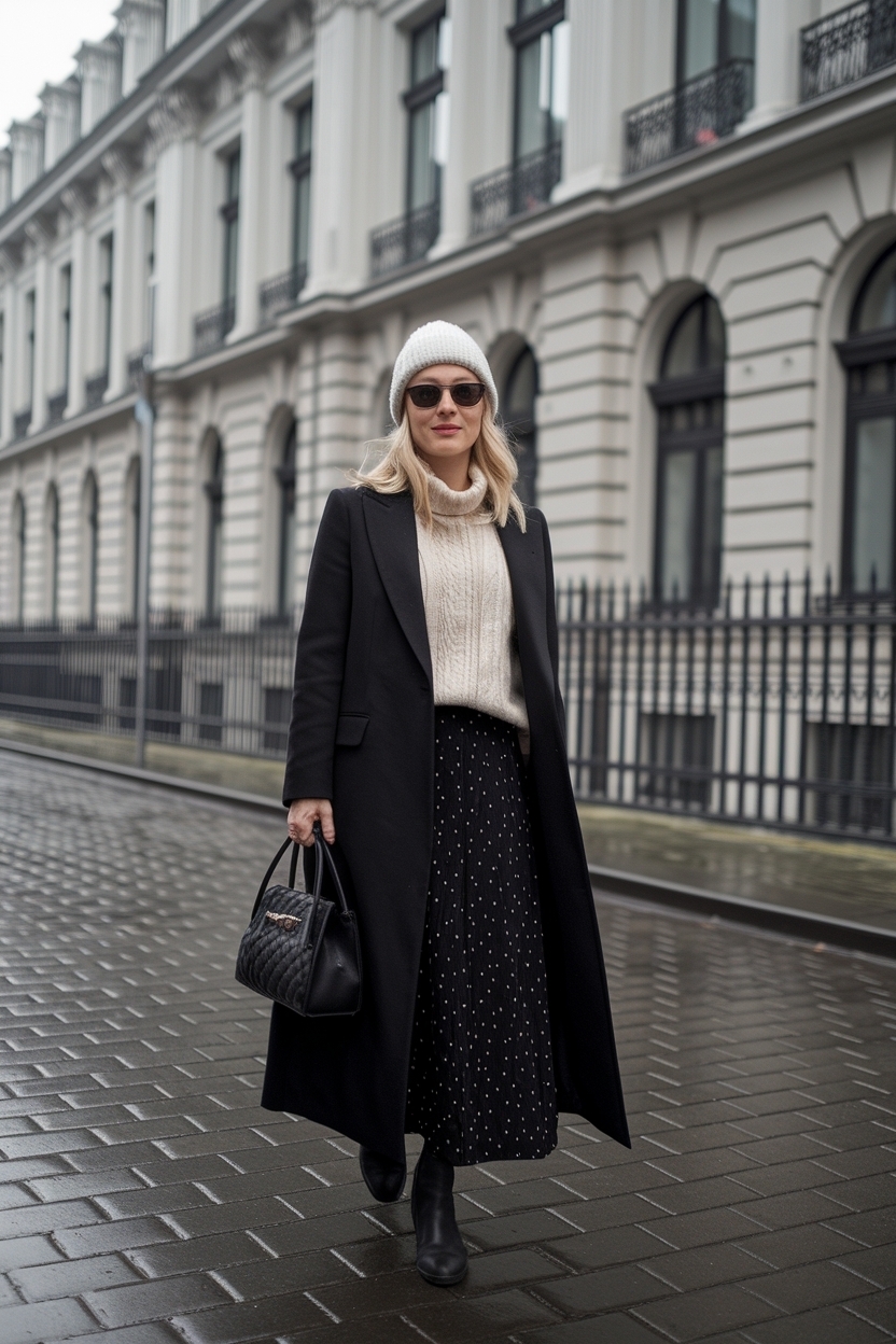 Black Long Skirt Outfit Winter: Chic and Cozy Combinations outfit idea