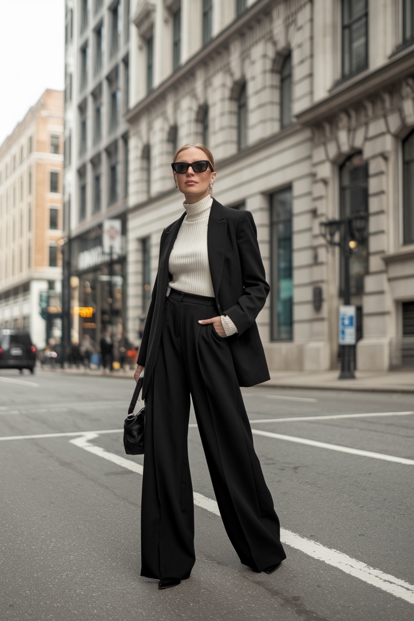 Versatile Black Wide Leg Pants Outfit Inspirations outfit idea