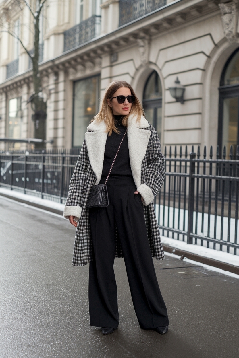 Versatile Black Wide Leg Pants Outfit Winter for Layering outfit idea