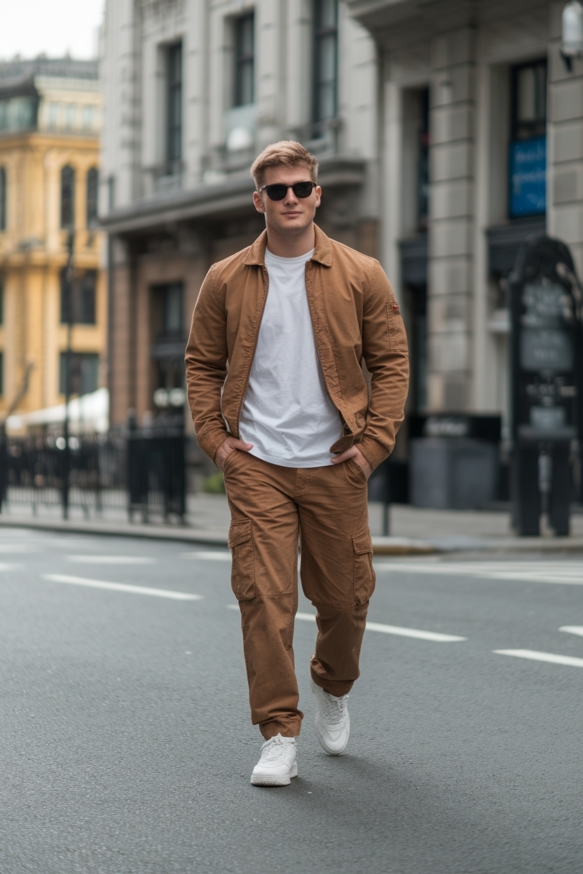 Brown Cargo Pants Outfit Men: Earthy Tones for Every Occasion outfit idea