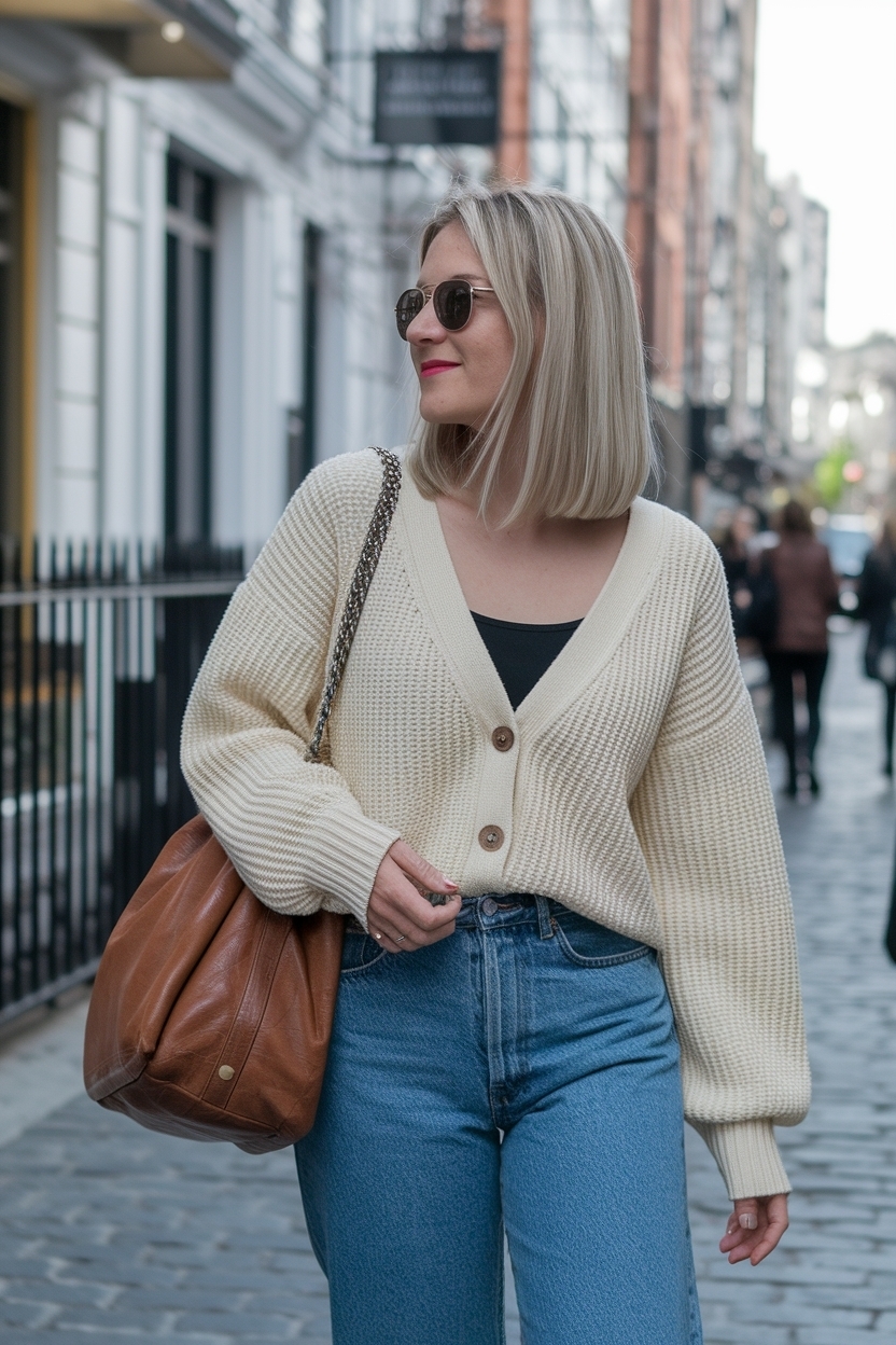 Cardigan and Jorts Outfit Women: A Summer Essential outfit idea