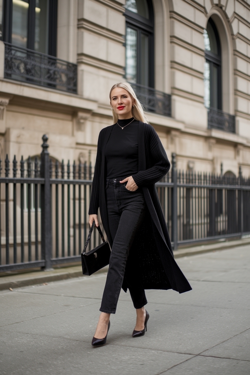 Cardigan Outfit Black Women: Stylish Heels for Every Occasion outfit idea