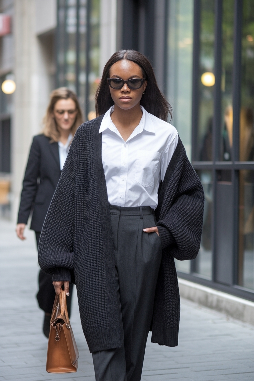 Cardigan Outfit Black Women Work: Professional Yet Stylish outfit idea