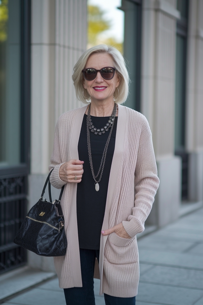 Cardigan Outfit for Women Over 40: Cozy and Classy outfit idea