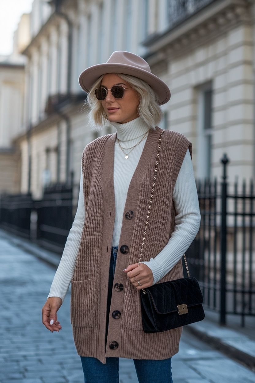 Cardigan Sweater Vest Outfit Women: Layered Perfection outfit idea