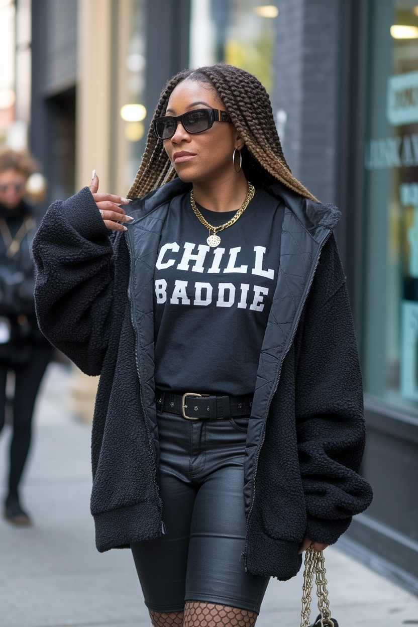 Chill Outfits Black Women Baddie: Comfort Meets Style outfit idea