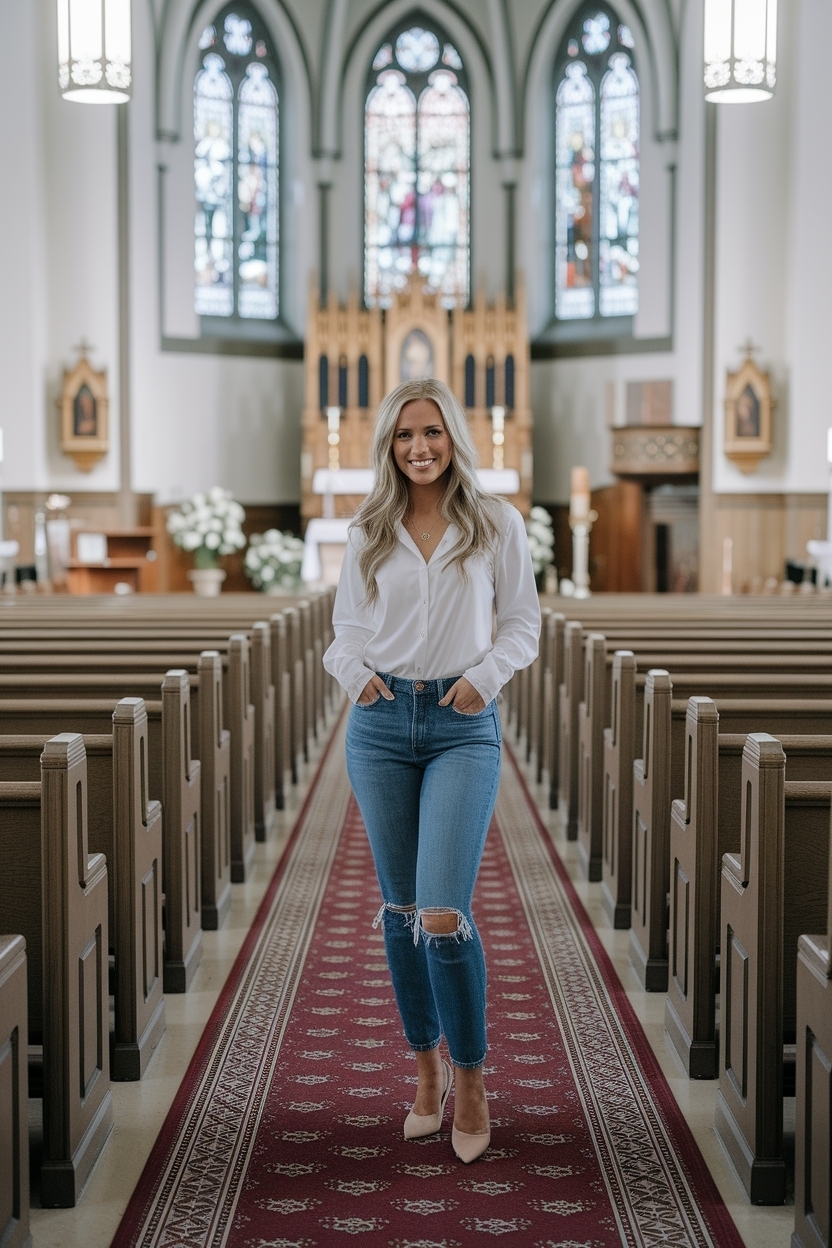 Trendy Church Outfit for Women Jeans Style Guide outfit idea
