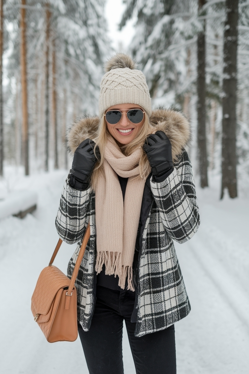 Practical Cute Snow Outfits for Women to Stay Cozy outfit idea