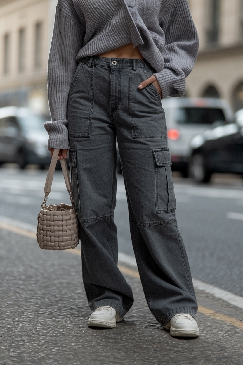 Dark Grey Cargo Pants Outfit: Effortlessly Stylish Looks outfit idea