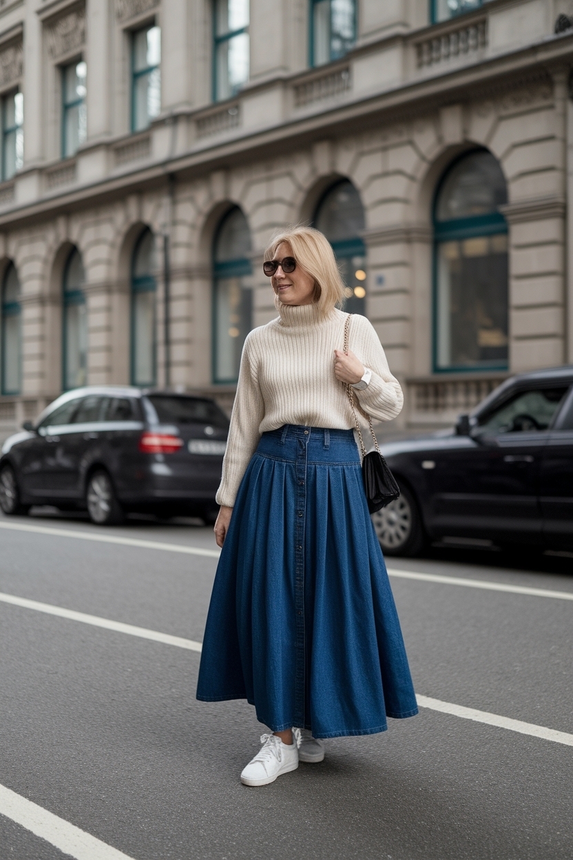 Denim Long Skirt Outfit Ideas for Every Occasion outfit idea