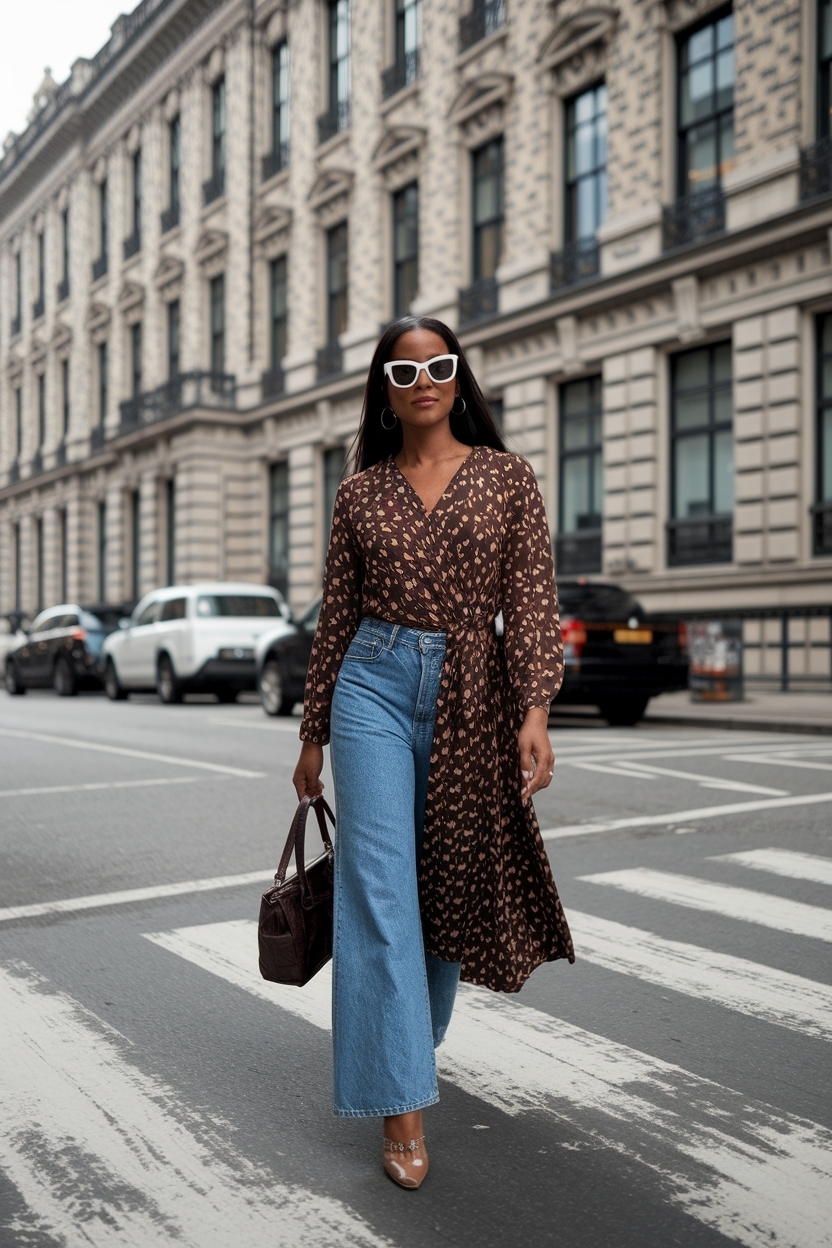 Dress Over Jeans Outfit Black Women: A Trendy Fusion outfit idea
