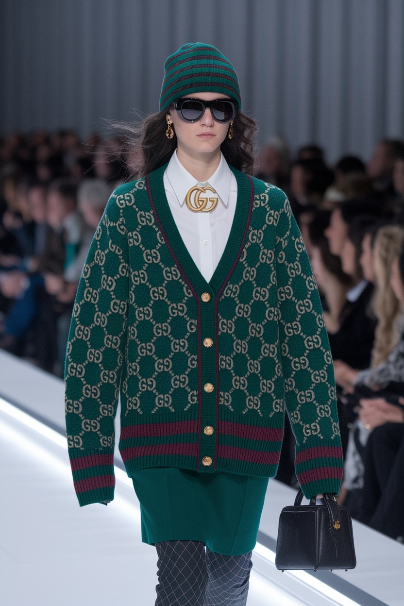 Gucci Cardigan Outfit Women Winter: Luxury Meets Warmth outfit idea