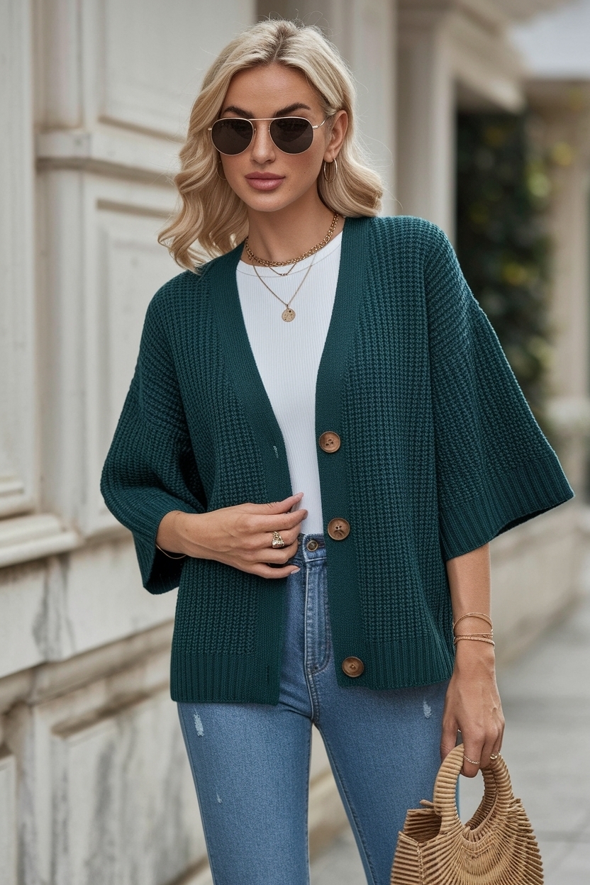 Half Sleeve Cardigan Outfit Women: Perfect for All Seasons outfit idea