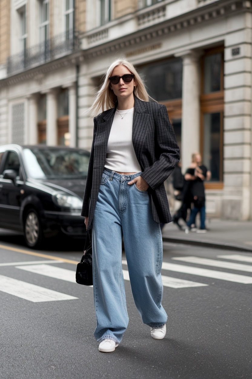 Trendy Low Waist Baggy Jeans Outfit for Casual Days outfit idea