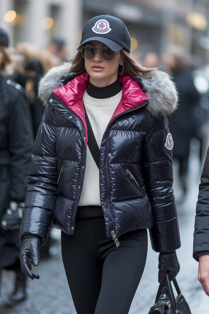 Moncler Jacket Women Outfit Baddie: Luxe Layering outfit idea