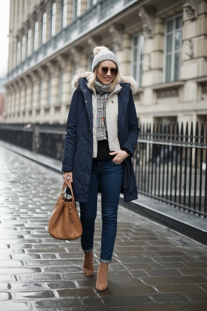 Navy Coat Outfit Winter Wear: Must-Have Accessories outfit idea