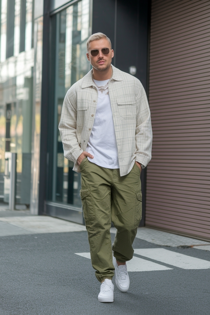 Olive Cargo Pants Outfit Men: Military-Inspired Fashion outfit idea
