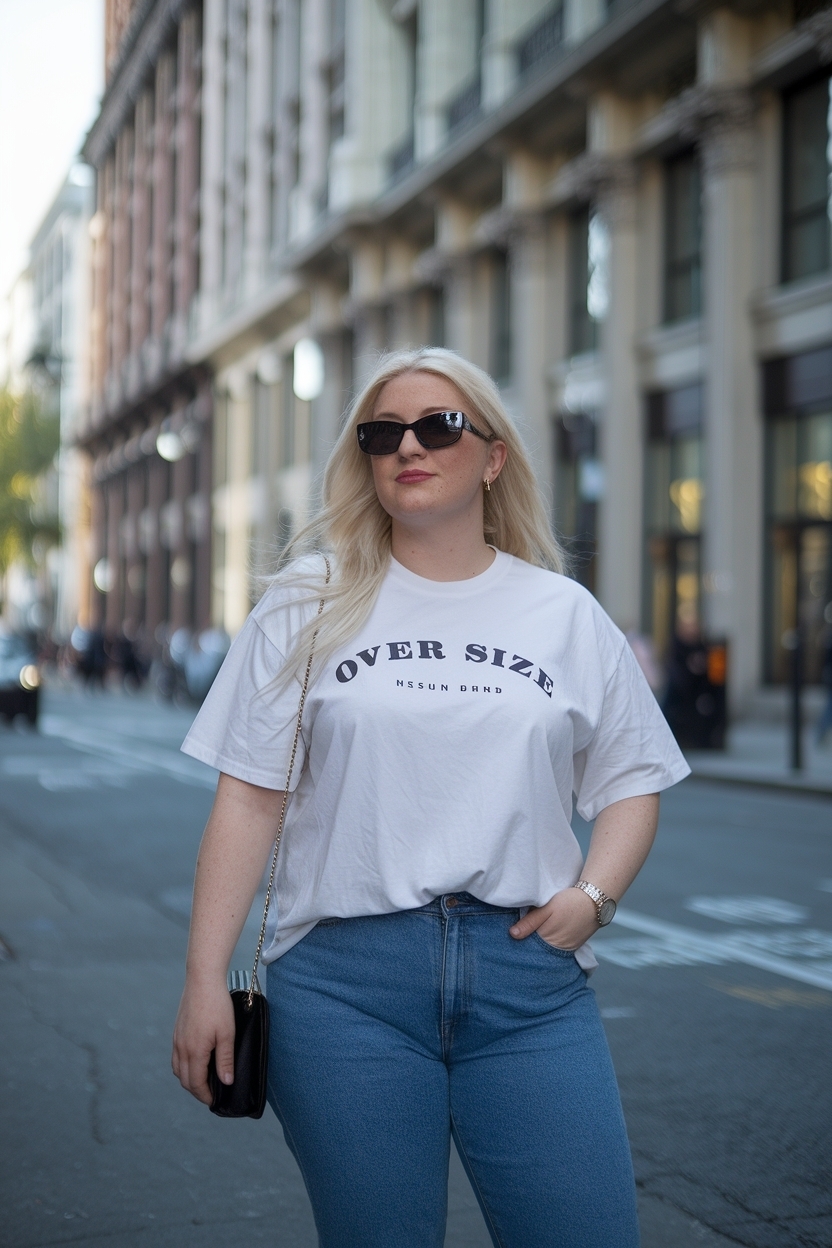 Over Size T Shirt with Jeans Outfit Women: Casual Chic Vibes outfit idea