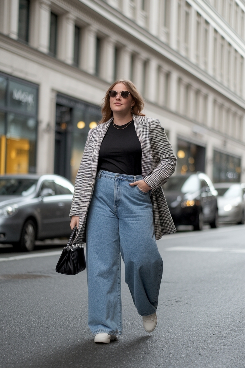 Creating a Trendy Plus Size Baggy Jeans Outfit for Casual Days outfit idea