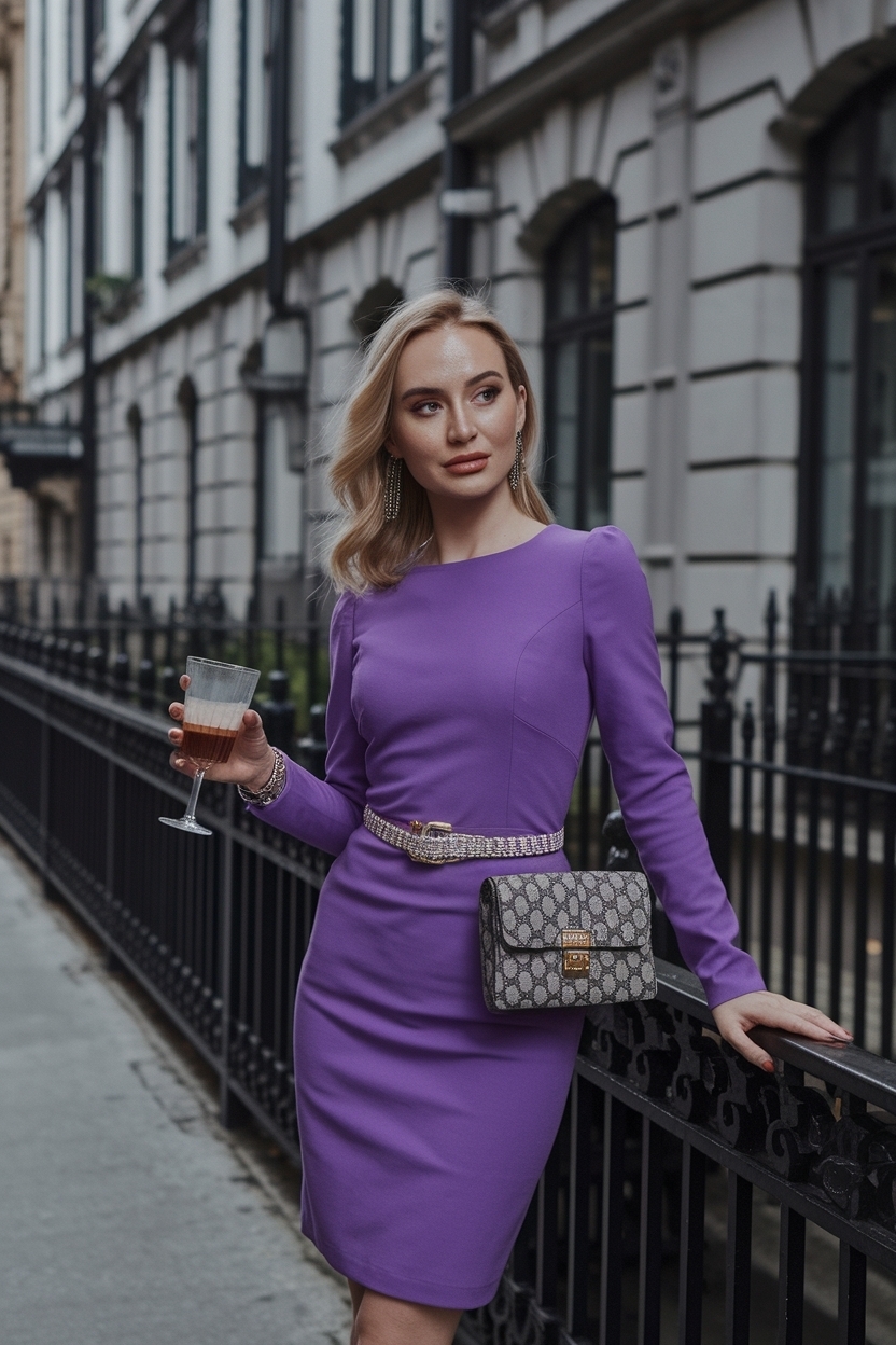 Purple Dress Outfit Inspirations for a Classy Party outfit idea