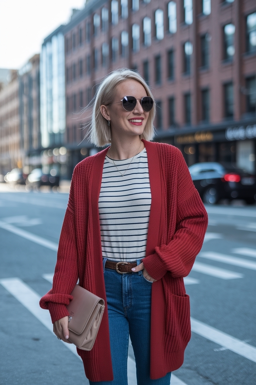 Red Cardigan Outfit Ideas for Women: Bold and Beautiful outfit idea