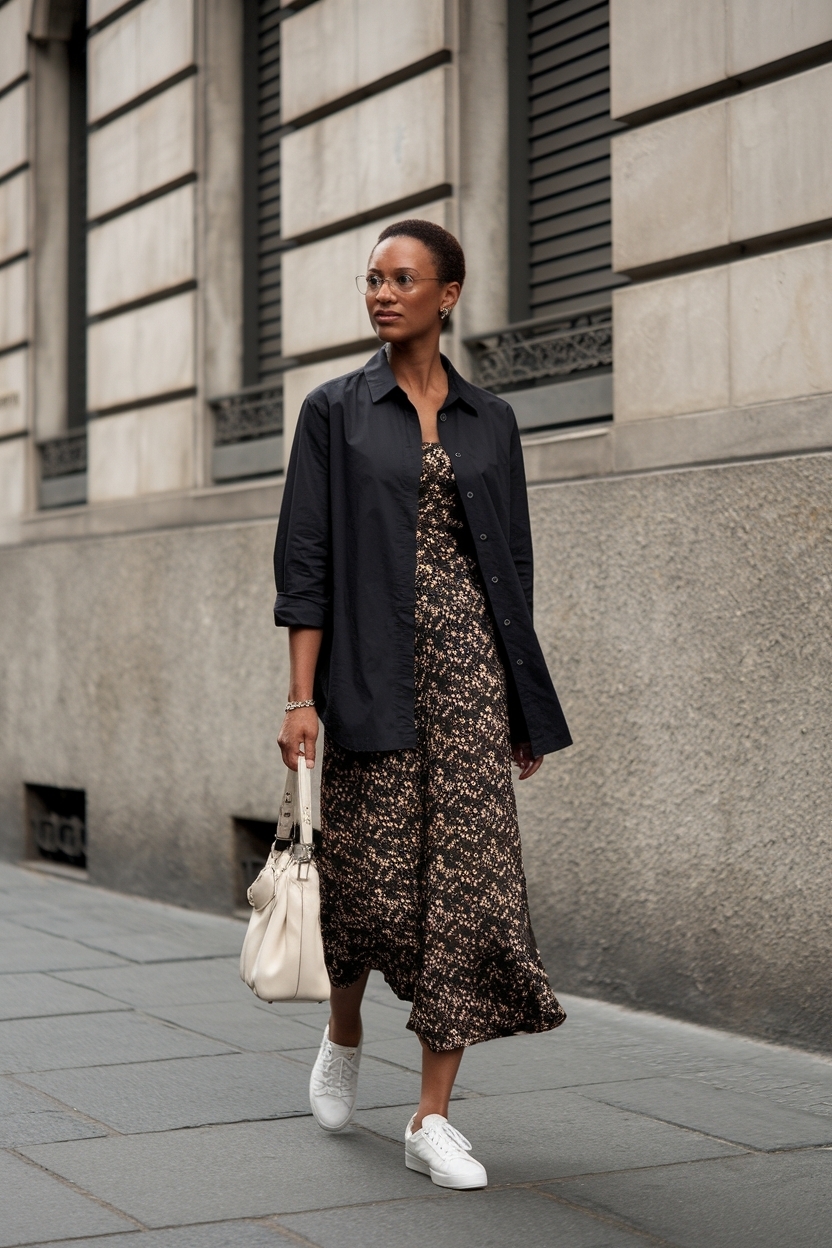 Shirt Over Dress Outfit Black Women: Layering Essentials outfit idea