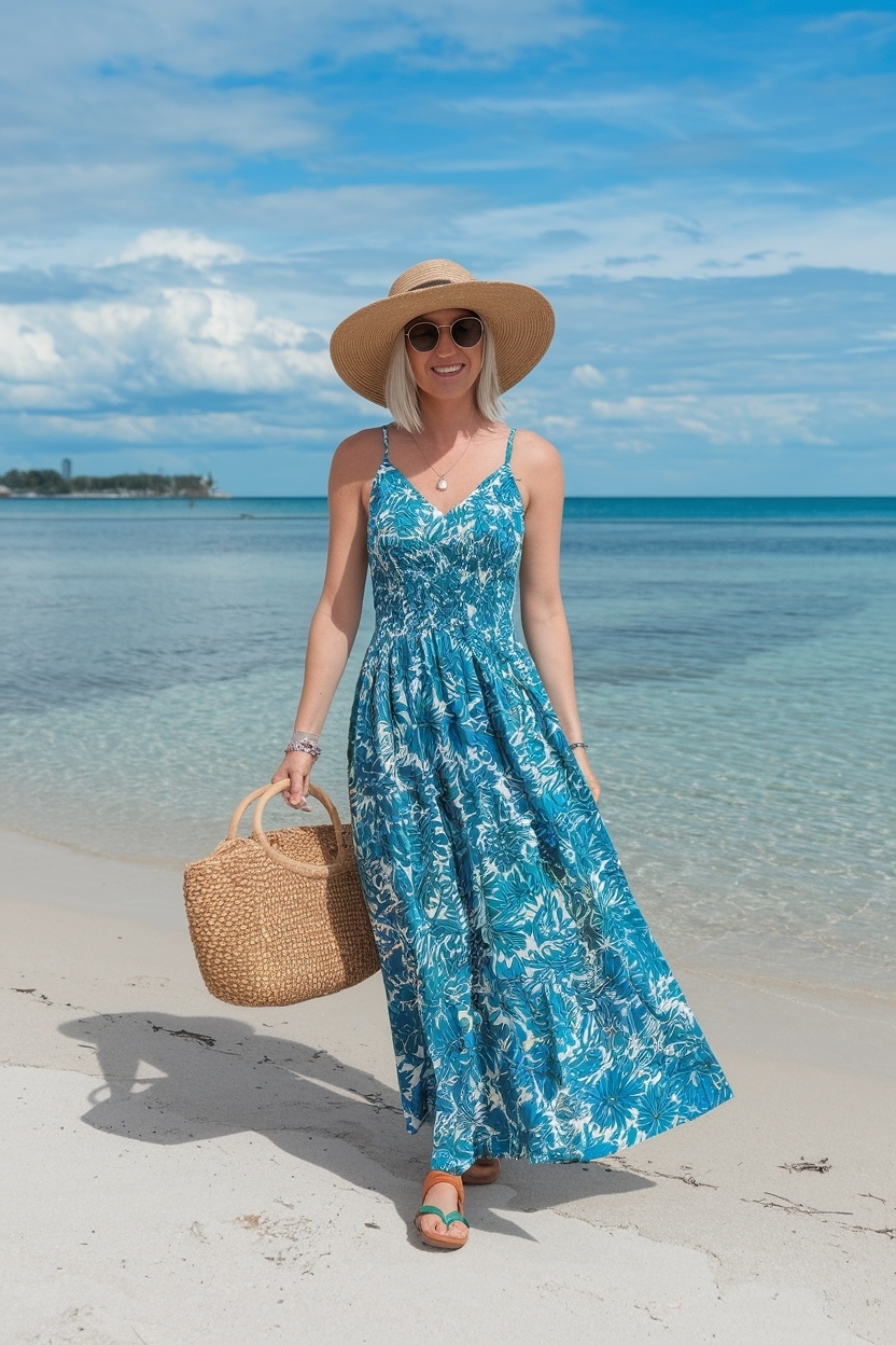 Beachy Summer Outfits Women Over 40: Maxi Dress Ideas outfit idea