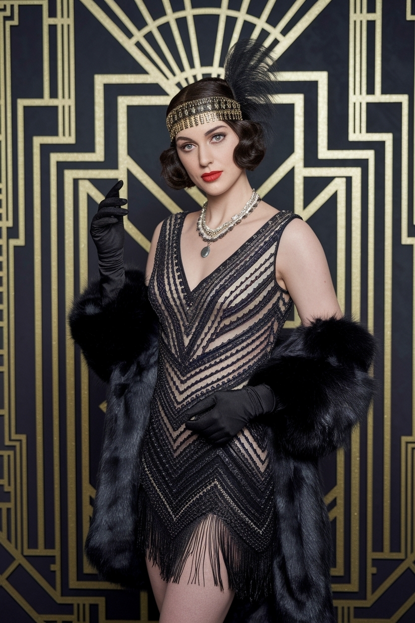 The Great Gatsby Outfit Ideas for a Retro Glam Look outfit idea