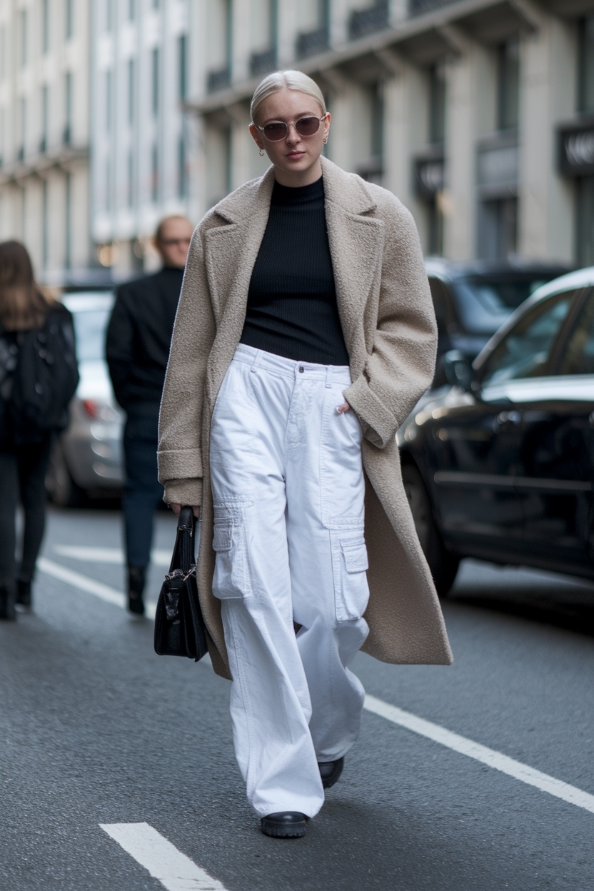 White Cargo Pants Outfit Street Styles: Clean and Chic Looks outfit idea