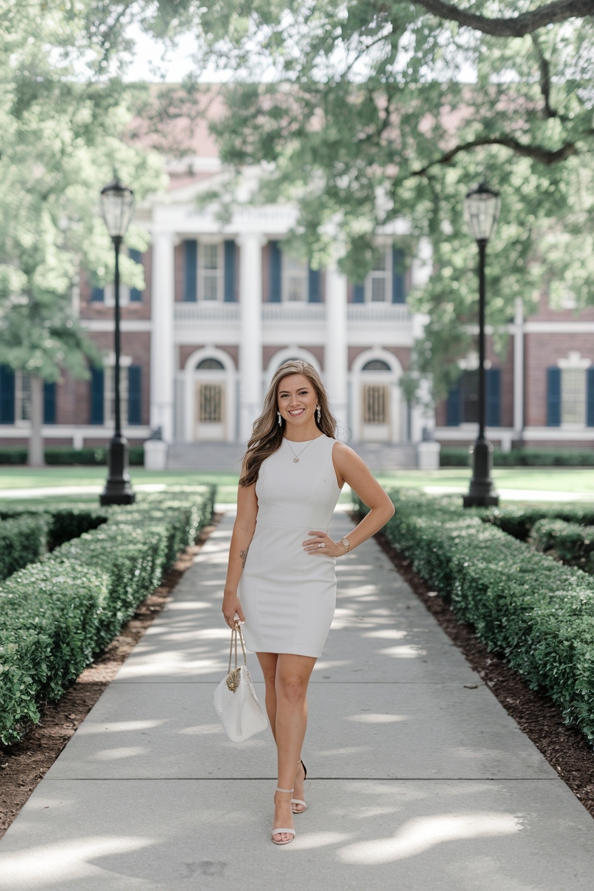 White Graduation Dress College Classy: Pure Elegance outfit idea