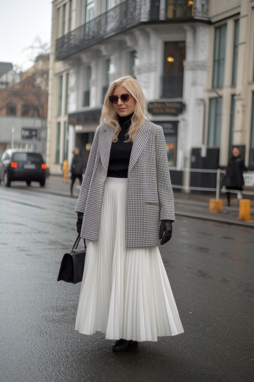 Versatile White Long Skirt Outfit Winter Options outfit idea